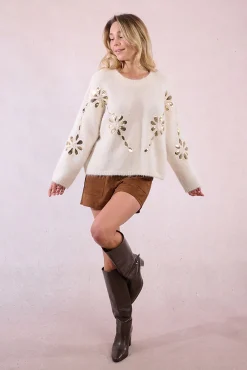 Jersey de manga larga detalle flores