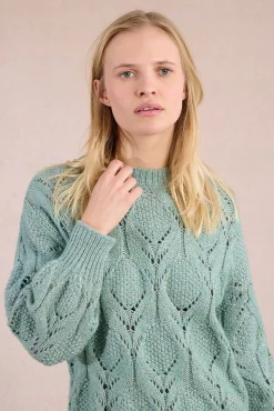 Jersey de manga larga en punto calado