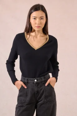 Jersey de manga larga ribete dorado