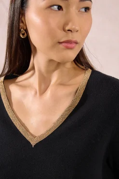 Jersey de manga larga ribete dorado