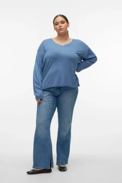 Jersey de manga larga y cuello pico Curve