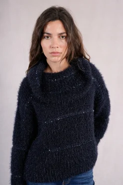 Jersey de mujer de manga larga estampado rayas