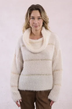 Jersey de mujer de manga larga estampado rayas