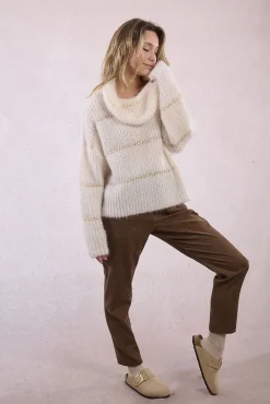 Jersey de mujer de manga larga estampado rayas