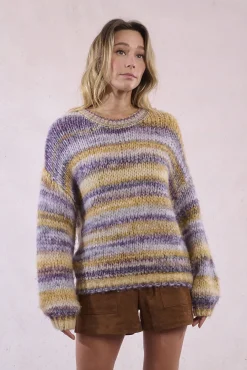 Jersey de mujer de manga larga estampado rayas