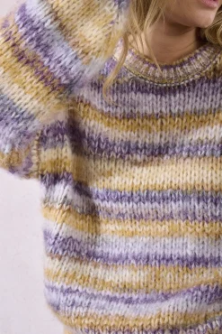 Jersey de mujer de manga larga estampado rayas