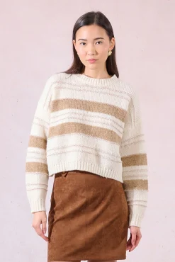 Jersey de mujer de manga larga estampado rayas