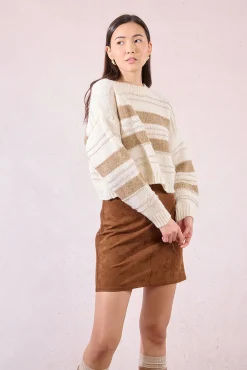 Jersey de mujer de manga larga estampado rayas