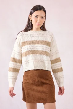 Jersey de mujer de manga larga estampado rayas