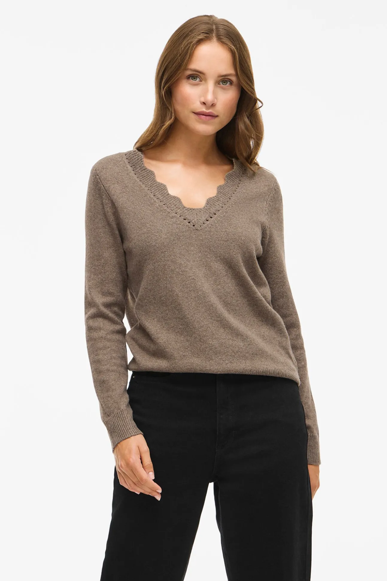 Jersey de punto con cuello pico