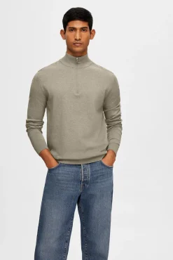 Jersey de punto con media cremallera 100% algodón