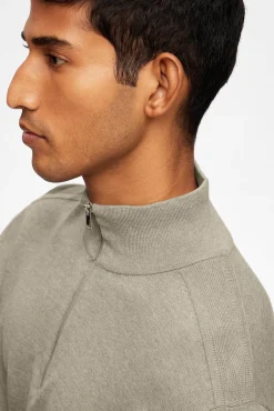 Jersey de punto con media cremallera 100% algodón