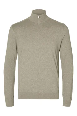 Jersey de punto con media cremallera 100% algodón