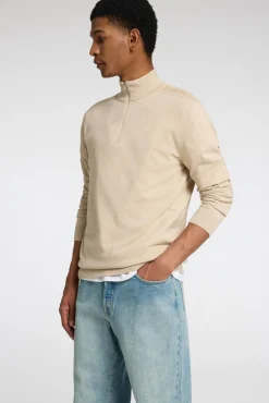 Jersey de punto con media cremallera 100% algodón