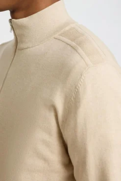 Jersey de punto con media cremallera 100% algodón