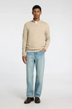 Jersey de punto con media cremallera 100% algodón