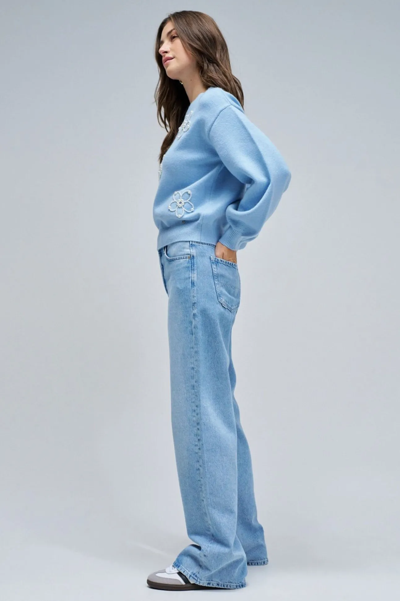 Jersey de punto con perlas