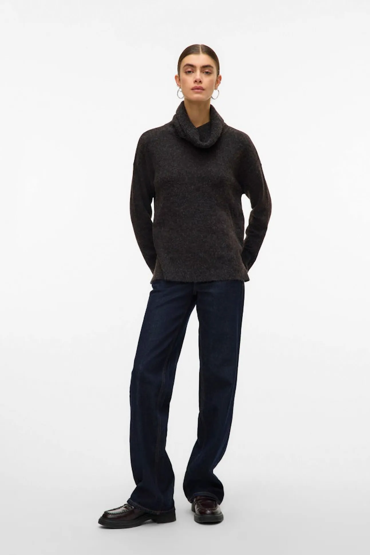 Jersey de punto cuello vuelto