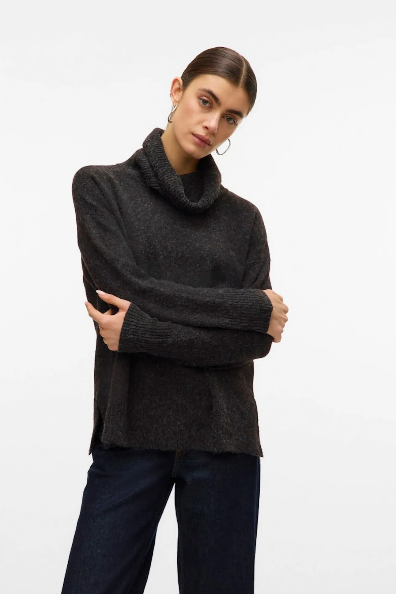 Jersey de punto cuello vuelto