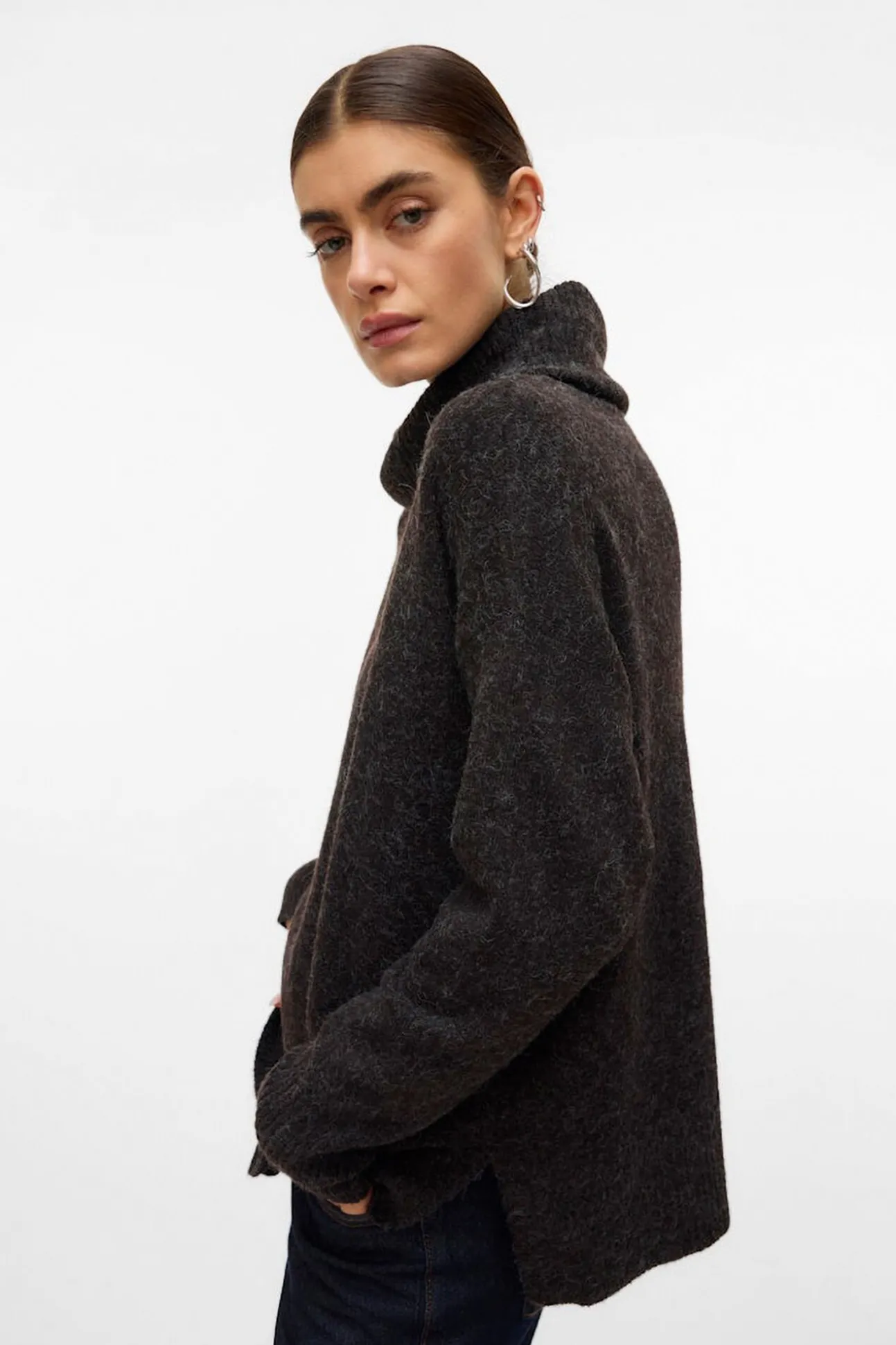 Jersey de punto cuello vuelto