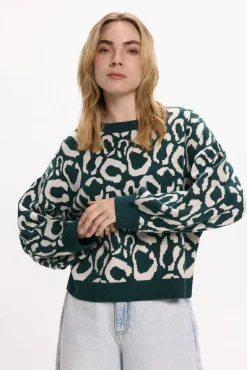 Jersey de punto estampado de viscosa