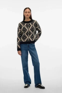 Jersey de punto grueso con estampado