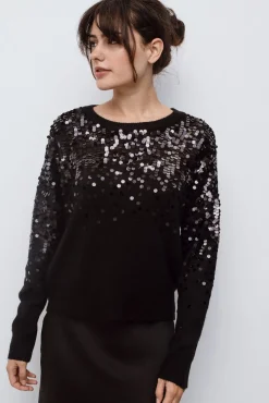 Jersey de punto lentejuelas