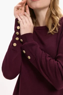 Jersey de viscosa con botones en los puños