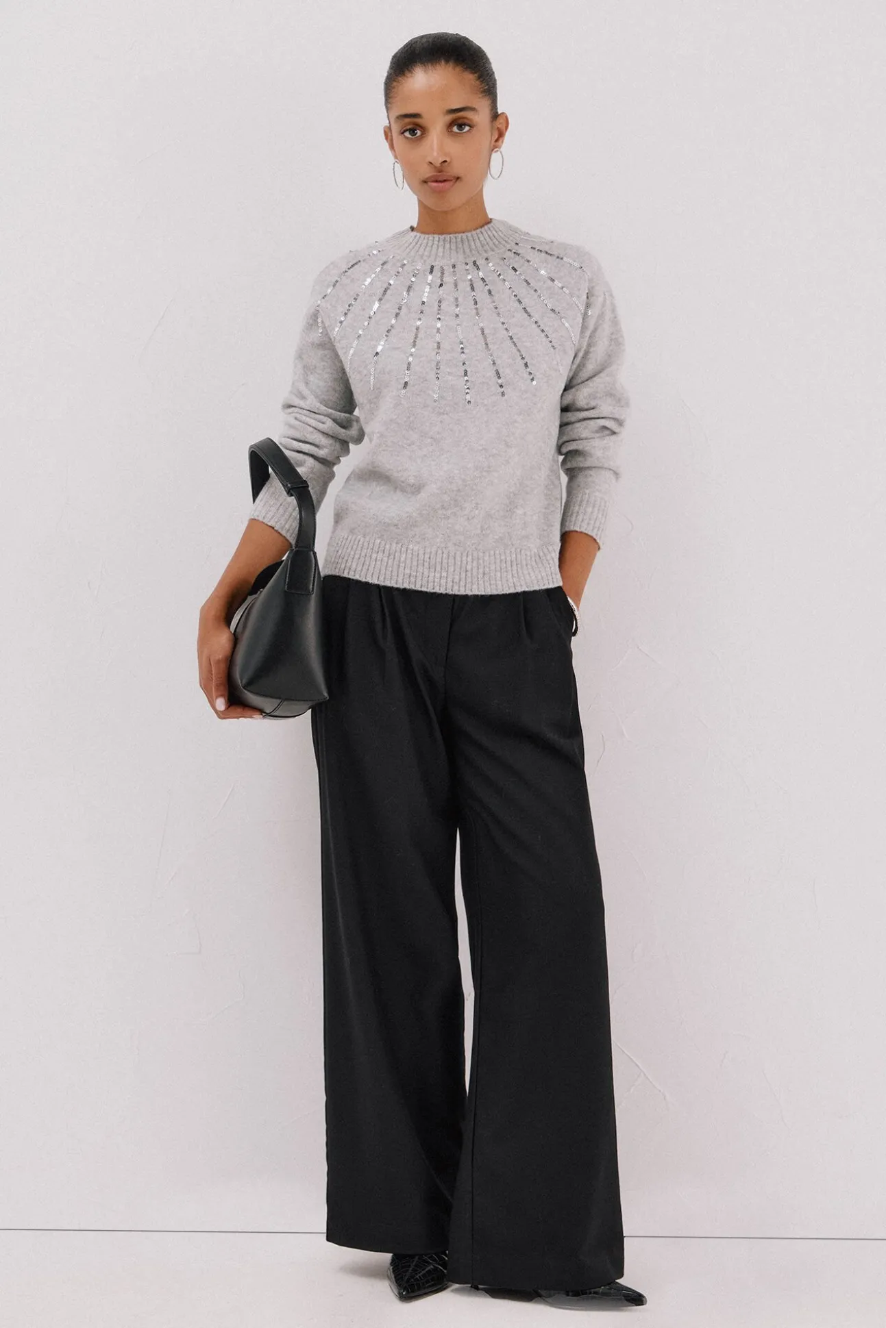 Jersey delantero lentejuelas.