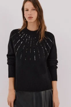 Jersey delantero lentejuelas.