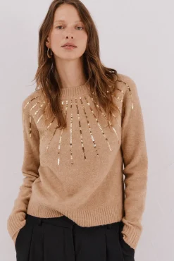 Jersey delantero lentejuelas.