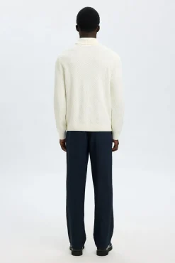 Jersey estructura cuello alto 100% algodón orgánico