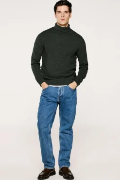 Jersey estructura cuello alto 100% algodón orgánico