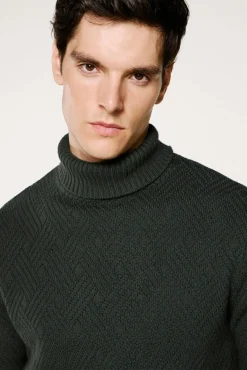 Jersey estructura cuello alto 100% algodón orgánico