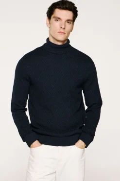 Jersey estructura cuello alto 100% algodón orgánico