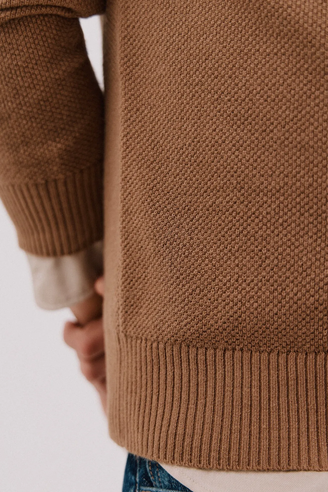 Jersey estructura lana cuello polo botones