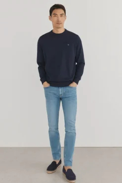 Jersey fino algodón premium cuello redondo