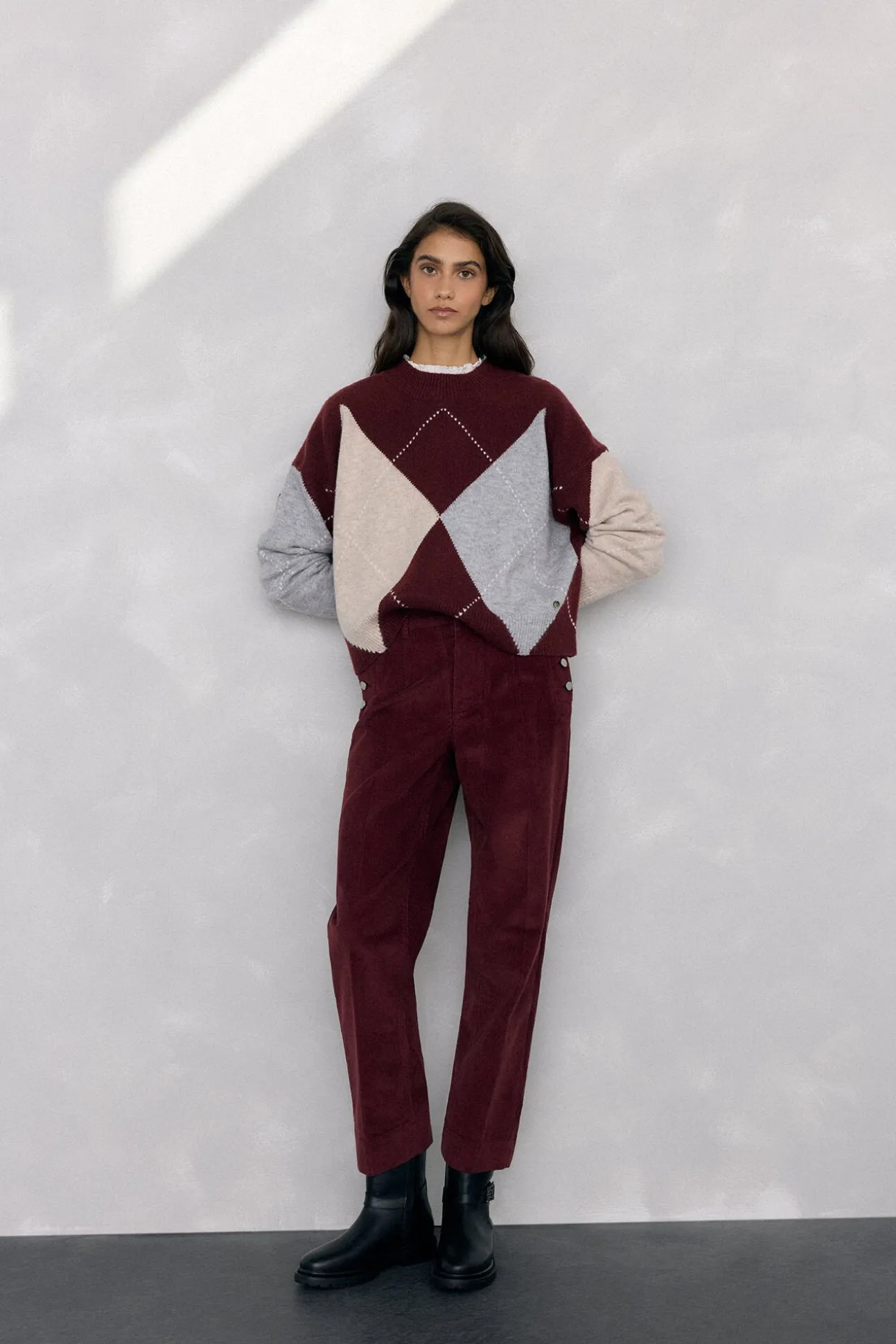 Jersey jacquard de rombos