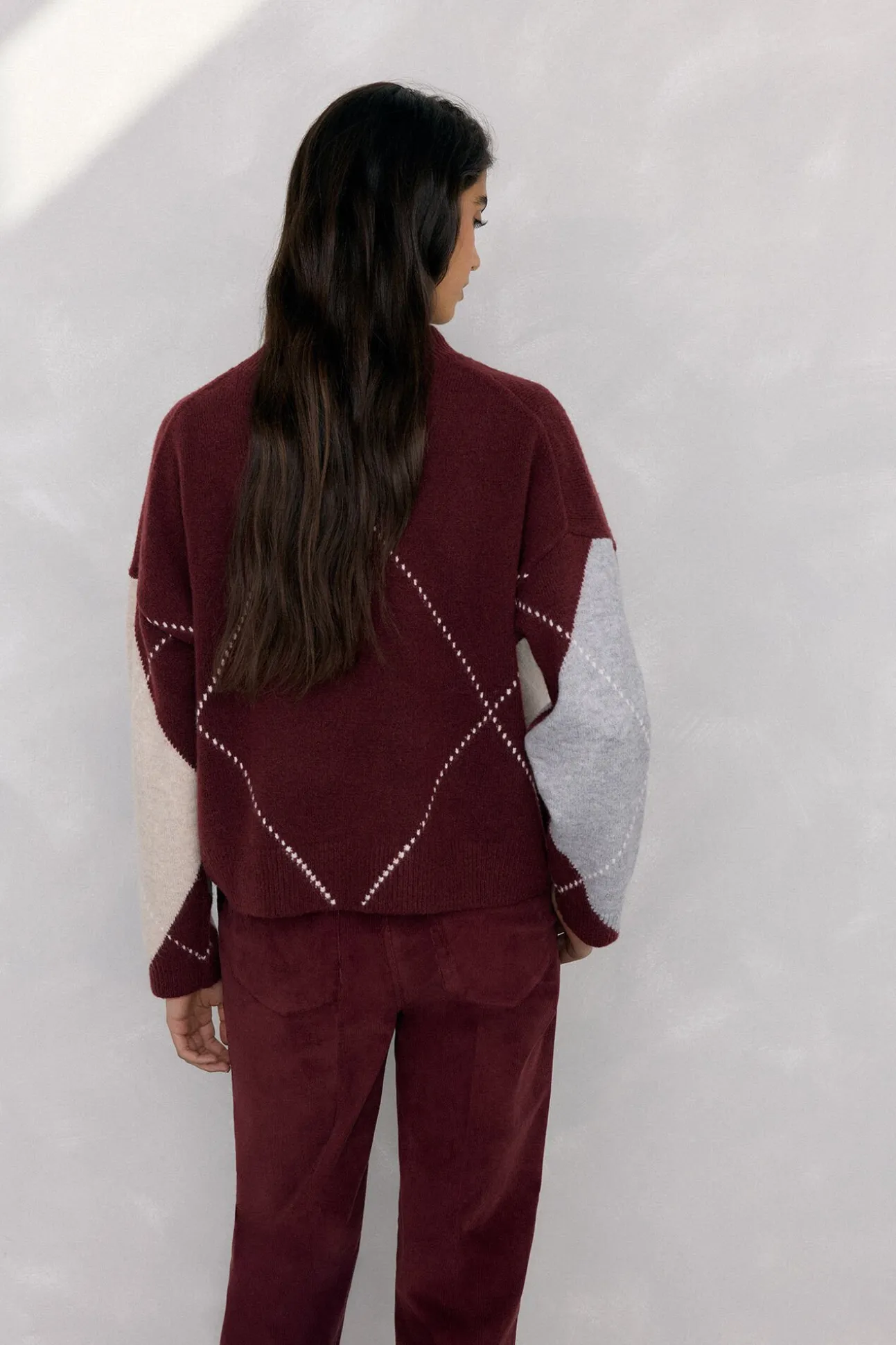 Jersey jacquard de rombos