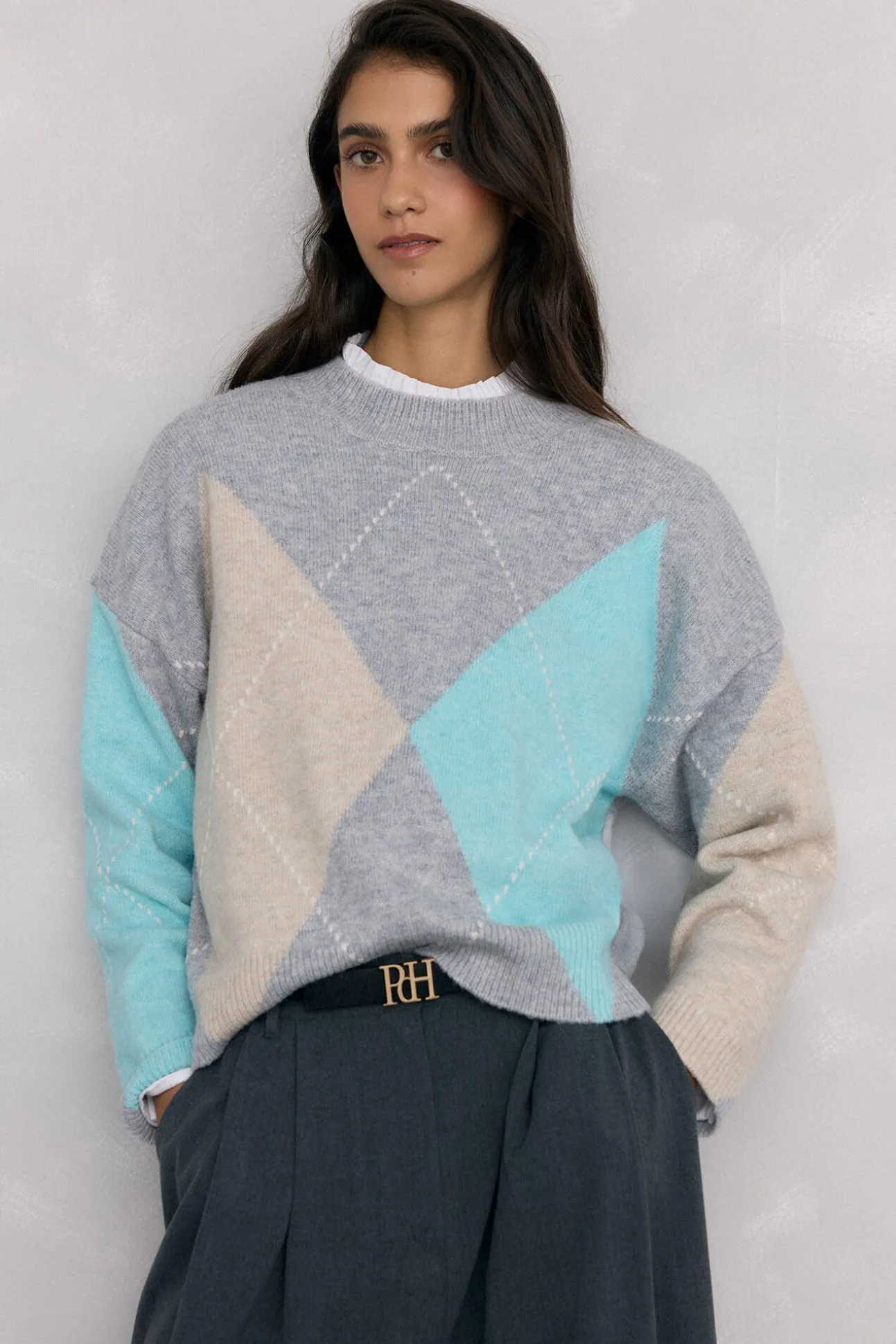 Jersey jacquard de rombos