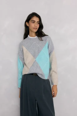 Jersey jacquard de rombos