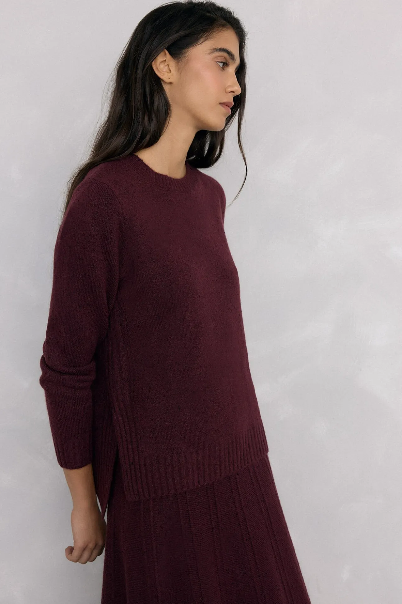 Jersey jaspeado aberturas laterales