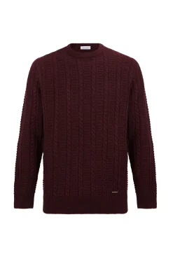 Jersey lana cables cuello redondo