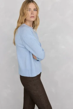 Jersey lana cuello caja costura central