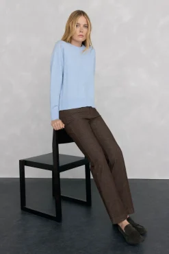 Jersey lana cuello caja costura central