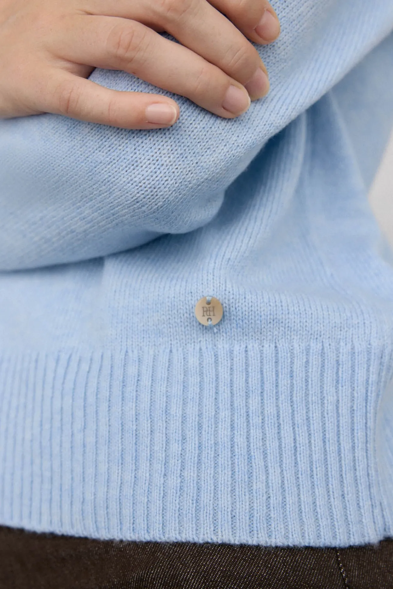 Jersey lana cuello caja costura central