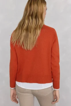 Jersey lana cuello caja costura central