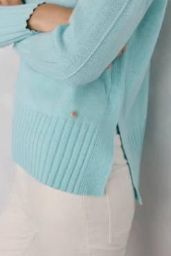 Jersey lana cuello cisne costura central