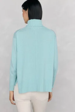 Jersey lana cuello cisne costura central