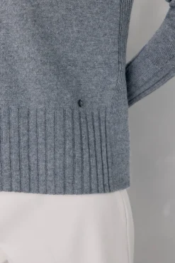 Jersey lana cuello cisne costura central